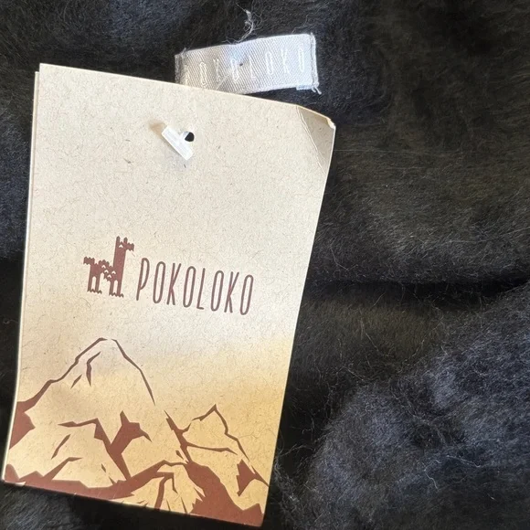 NWT Pokoloko Cowl Neck Poncho Shawl Black "Ink Tartan" One Size - Picture 11 of 14